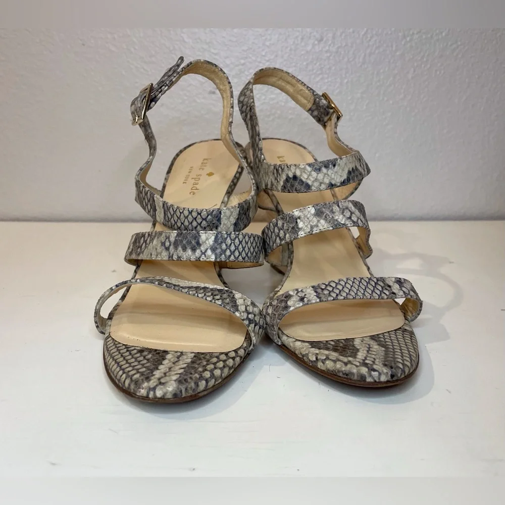 Kate Spade‎ Snakeskin Pattern Wedges Sandals Size 7 B